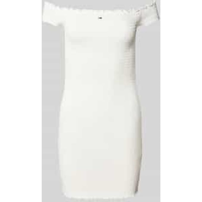 knitwear mini-jurk met carmenhals