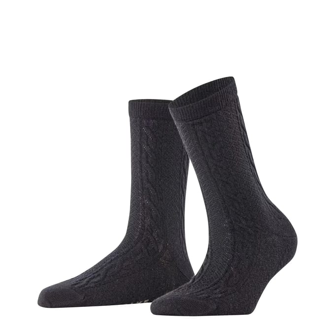 FALKE Declivity eenkleurig wol sokken dames zwart - maat 35-38