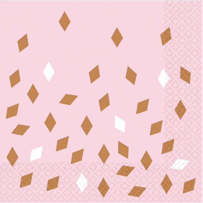 Amscan by Riethmuller - Riethmüller - Servetten - Rosé Gold - (16 stuks, 33 x 33 cm)