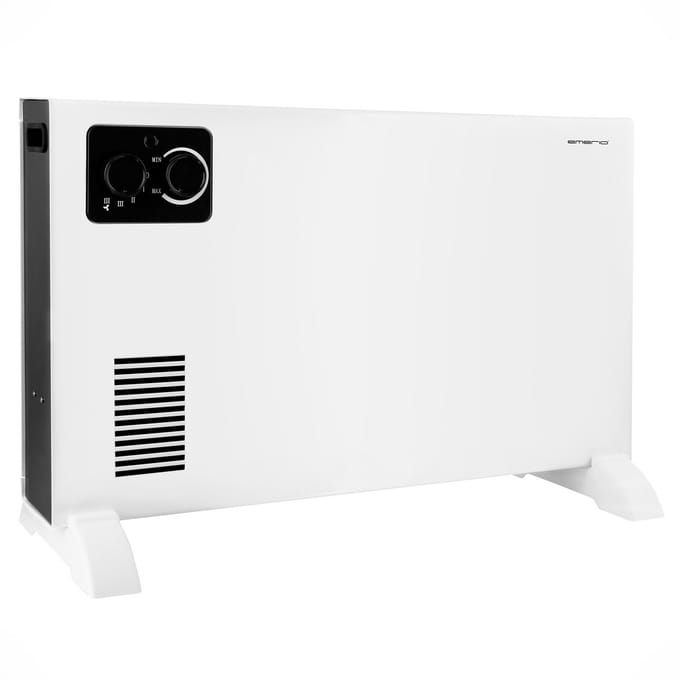 Emerio Convector Verwarmer - 18 m² - Regelbare thermostaat - 3 temperatuur instellingen - Vrijstaand - Turbo ventilator - Omvalbeveiliging - CH-127166 Wit