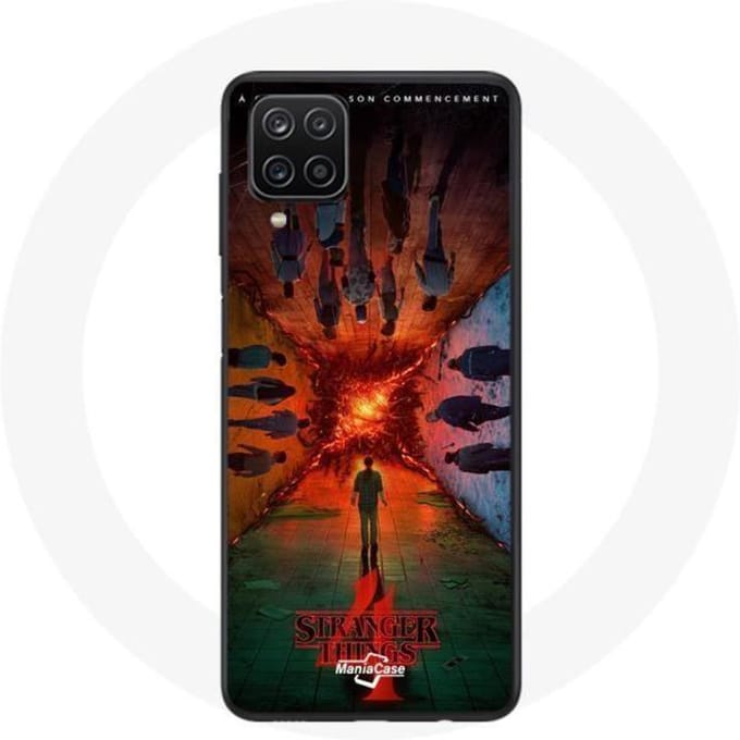 Coque pour Samsung Galaxy A12 Stranger Things Saison 4 Affiche Equipages de la Nouvelle Théorie