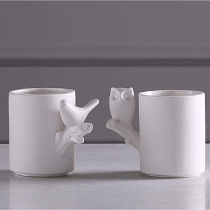 Keramische Kleine Vogel Shape Home Decoration Ornamenten Ceramic Flower bloem vaas (Size : Style one)
