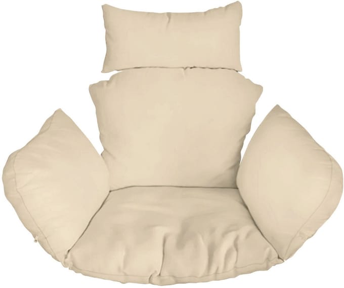 FEROCITY - Hangstoel Kussen - Hangstoelkussen - Tuincocon Kussen - Schommelkussen - Polyester - Beige