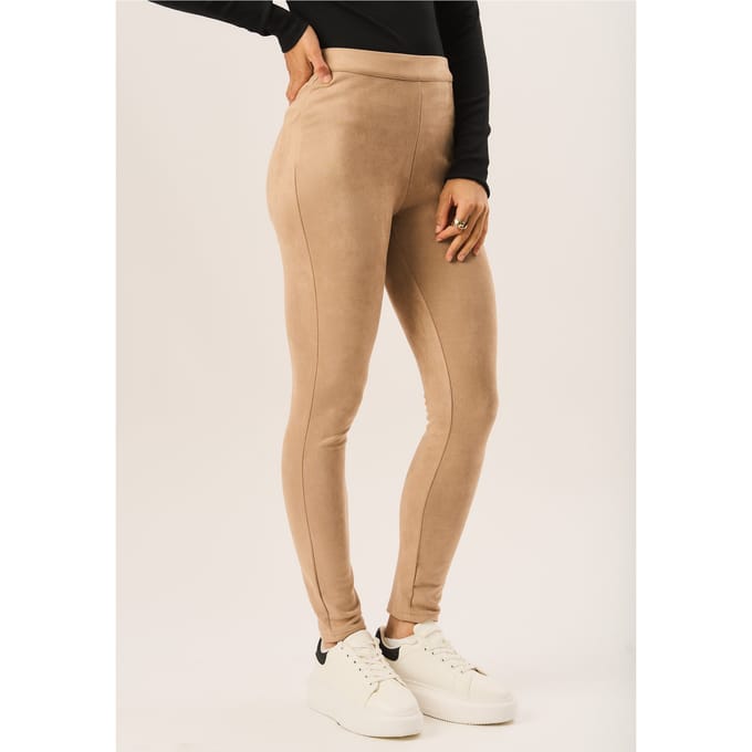 Magere stretchlegging van imitatiesuède
