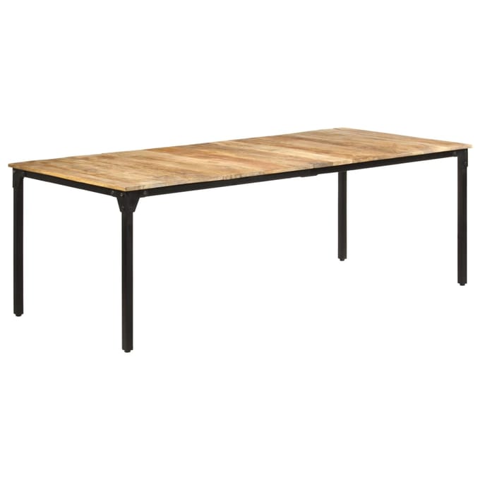vidaXL - Eettafel - 220x100x76 - cm - ruw - mangohout