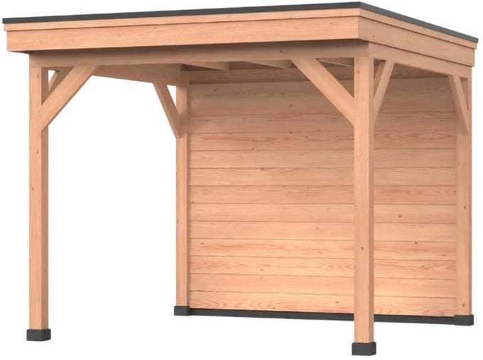 Douglas overkapping, 400 x 250, Met achterwand, Westwood Comfort Basic