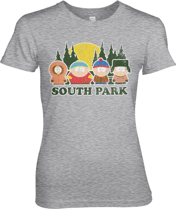 South Park Distressed Girly T-shirt voor dames, Heather-Grey