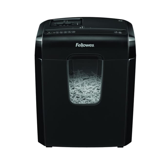 Fellowes papierversnipperaar 6C - snippers P4 - 6 vel - zwart