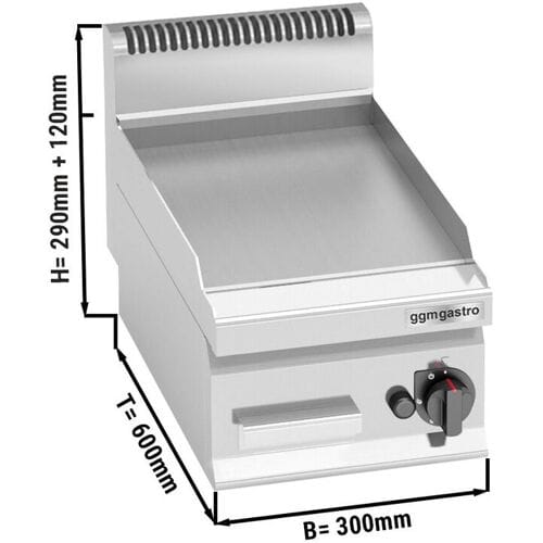 GGM Gastro Gas Bratplatte - 4 kW - Glatt Zilver