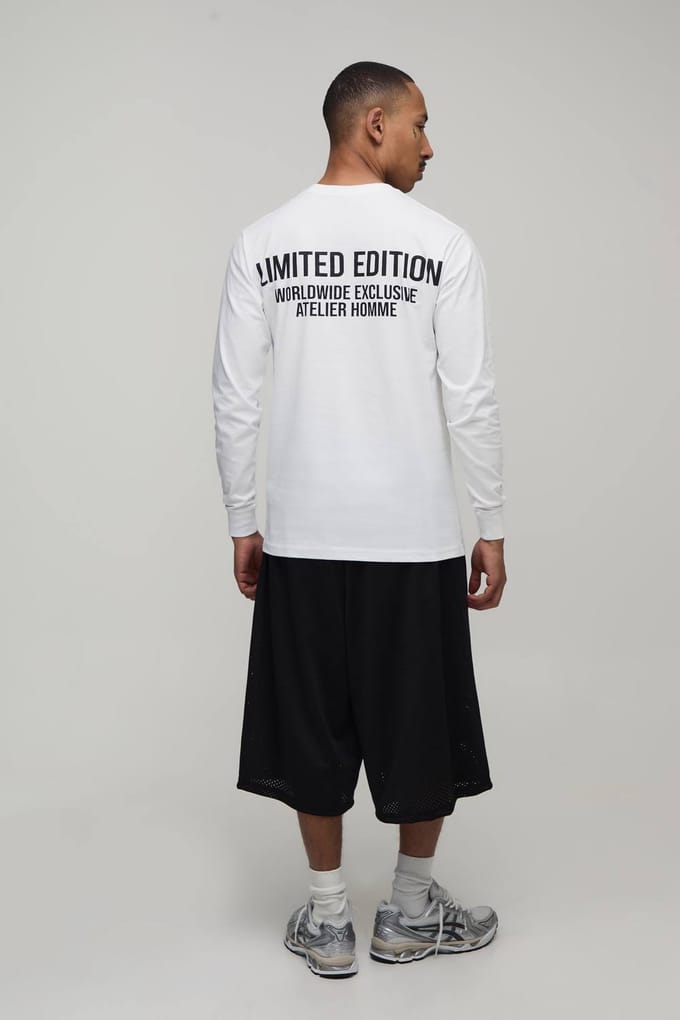 Limited Edition Regular Fit T-shirt Met Lange Mouwen | White | Size Medium