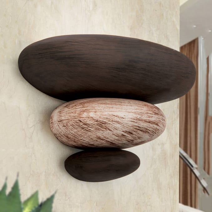 ORION Steenimitatie: de beige-bruine wandlamp LITICA