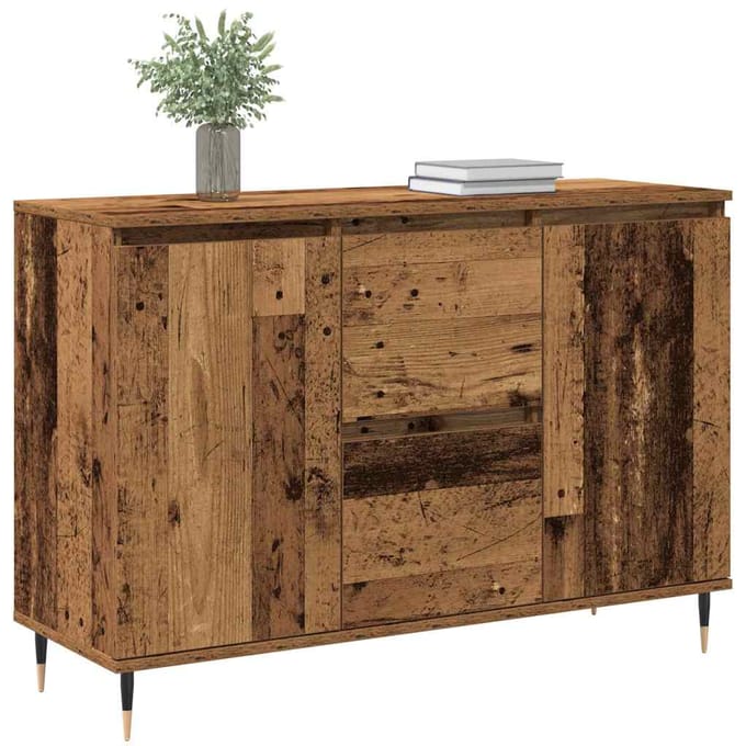 vidaXL - Dressoir - Oudhout - 101,5 - x - 35 - x - 70 - cm - Bewerkt - hout
