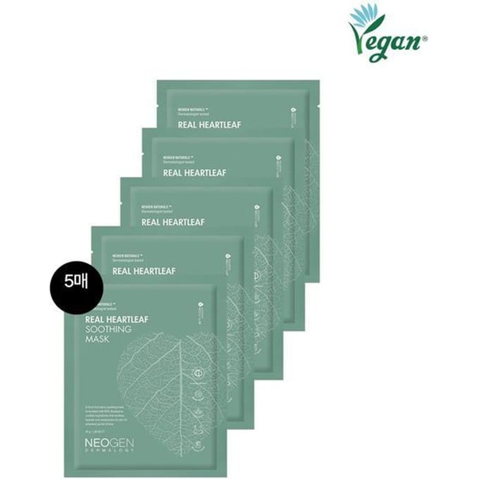 NEOGEN Dermalogy Real Heartleaf Soothing Mask Set 37g x 5 stuks gray
