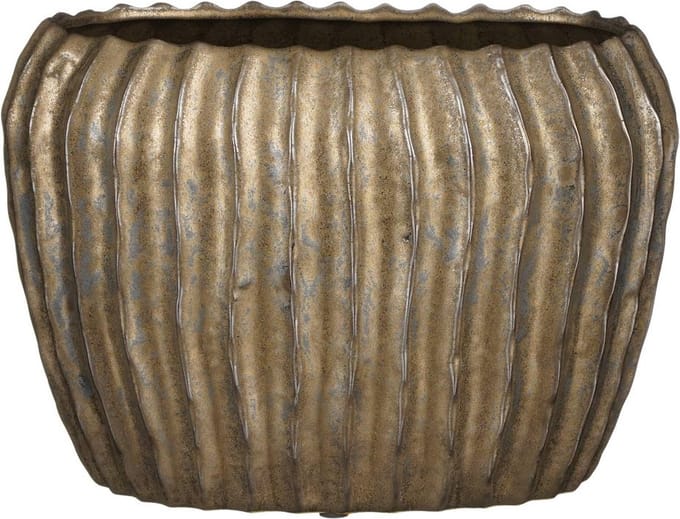 Mica Decorations Noma Bloempot - 28x28x19 cm - Keramiek - Brons