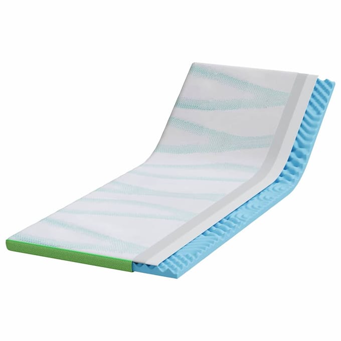 vidaXL - Matras - Topper - Wit - en - Groen - 70 - x - 200 - cm - Jacquard - Stof