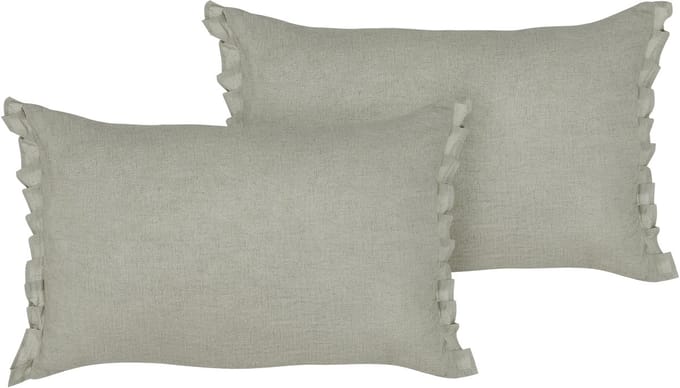 SASSAFRAS - Set van 2 kussens - Lichtgrijs - 30 x 45 cm - Linnen
