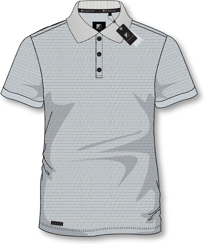 Gibson heren poloshirt beige streep KM - maat M