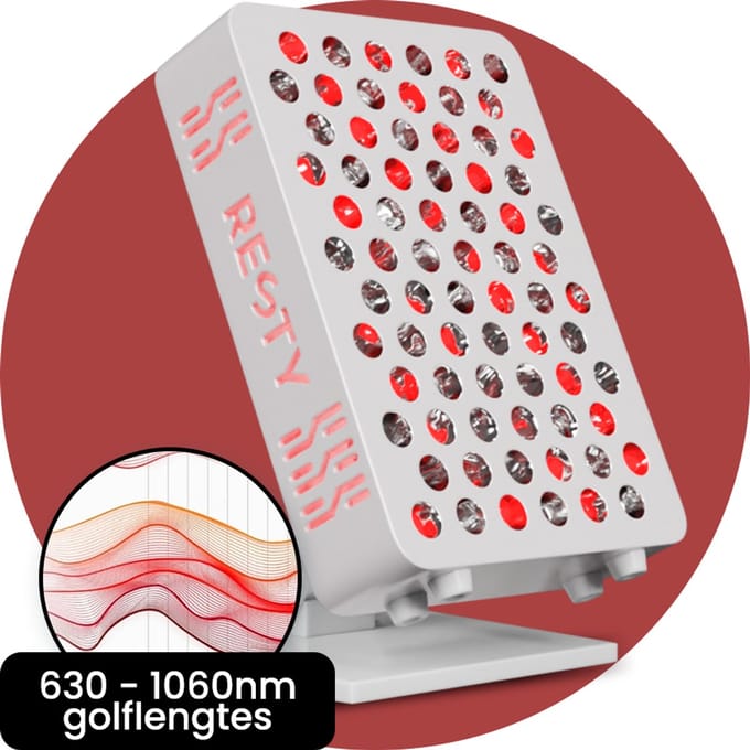 Resty MARS 600 Roodlichttherapie Paneel - 9 Golflengtes - 72 Leds - Met Tafelstandaard