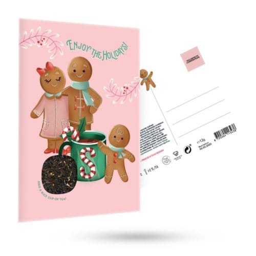 Cabinet of curiositeas - gingerbread family thee wenskaart