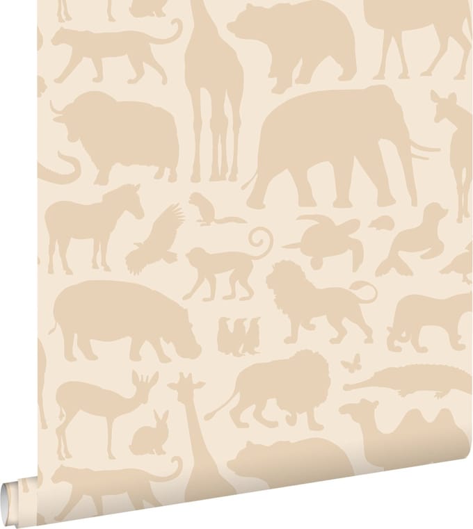 ESTAhome behang dieren beige - 53 cm x 10.05 m - 139788