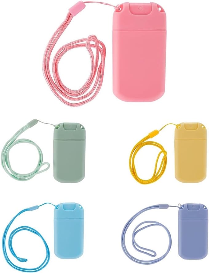 Set van 5 Herbruikbare Sprayflessen met Koord, 30ml Draagbare Atomizer voor Parfum, Handgel en Make-up