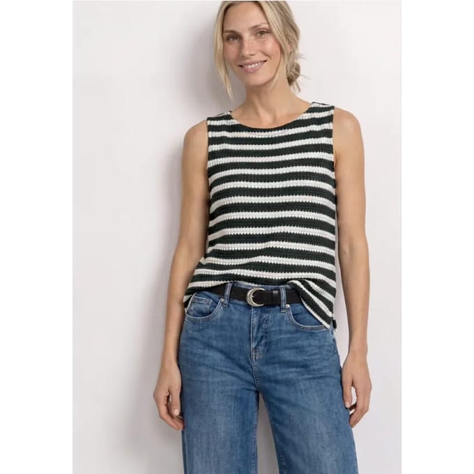 Top met strepen in een gebreide look