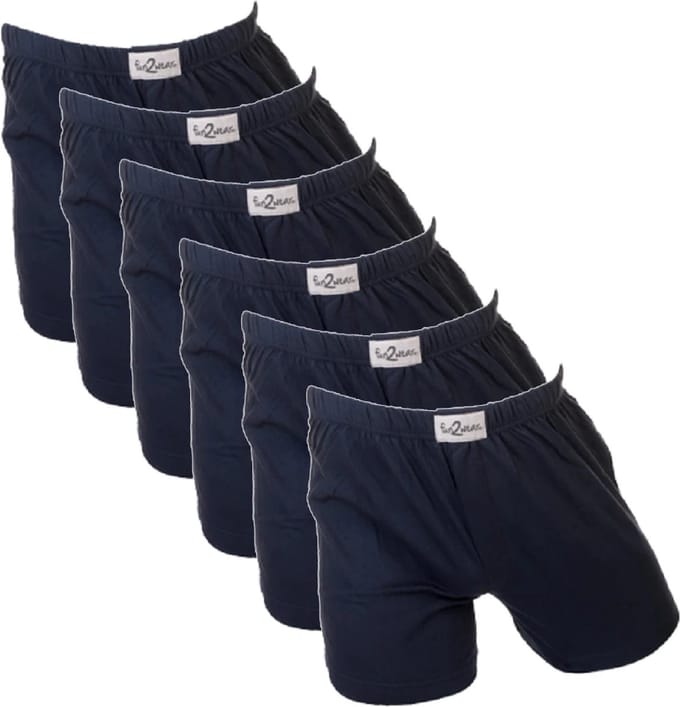 Fun2wear/Funderwear heren boxershorts wijd - 6-pack - maat XL - Uni marine