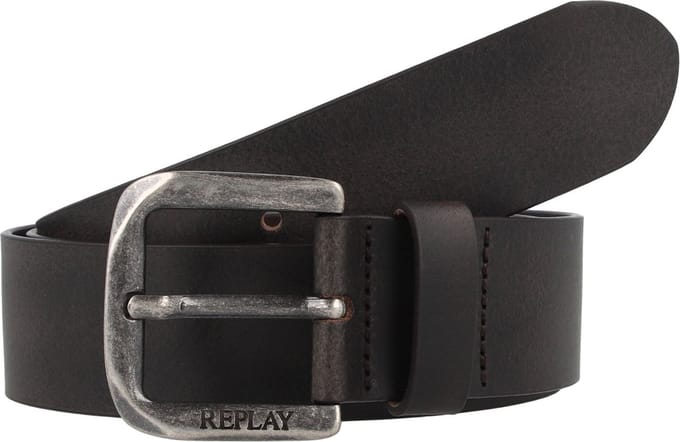REPLAY Leren Riem Men's Belt W85 Black Brown Bruine