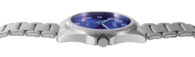 JUST Herenhorloge titanium van titanium met datumweergave, antiallergisch, 5 ATM