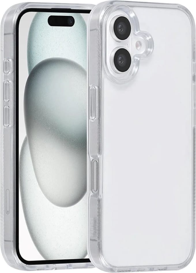 Multimedia & Accessoires TPU Back Cover Case Hoesje geschikt voor Apple iPhone 16 – Wit Randen – TPU – Siliconen - Zachte Plastic – Soft Case