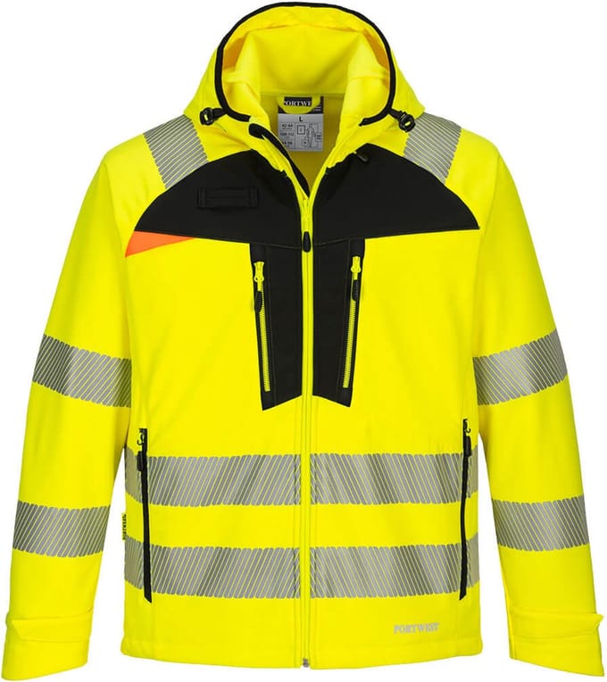 Portwest DX4 Hi-Vis Softshell Jas Geel/zwart