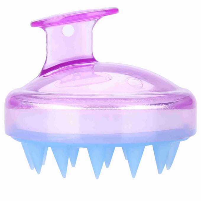 Siliconen Shampoo Hoofdhuid Douche Baden Wassen Haar Massage Massager Borstel Kam Paars white