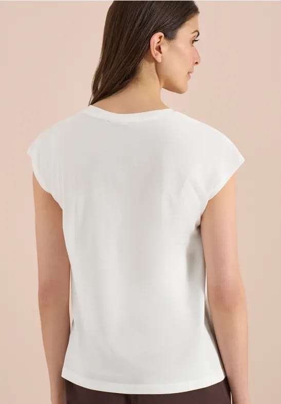 Shirt met ronde hals en Wording Artwork