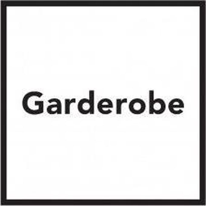 Bord met tekst garderobe, kunststof, wit zwart 150 x 150 mm