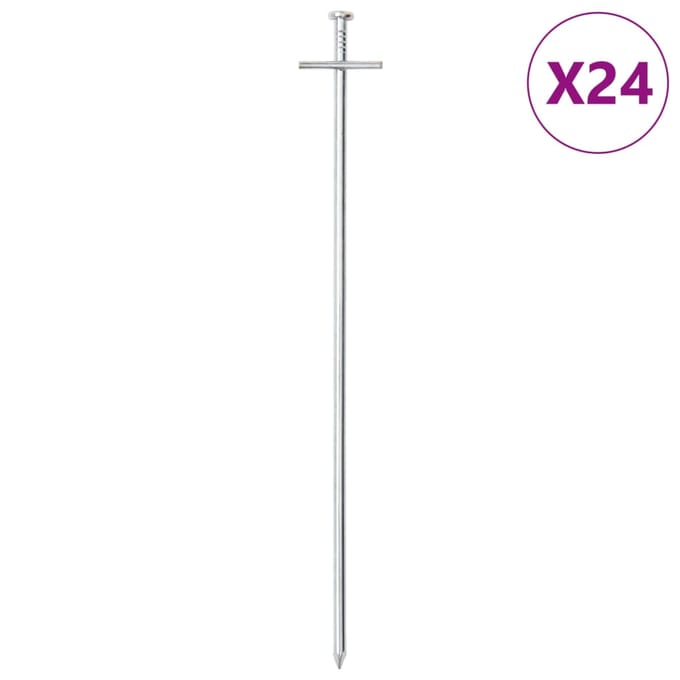 vidaXL - Tentharingen - 24 - st - Ø6 - mm - 29,5 - cm - gegalvaniseerd - staal