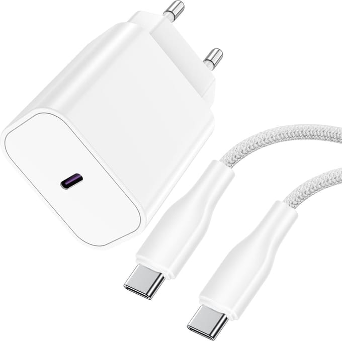 25w usb C power adapter - usb C naar usb C - snellader - geschikt voor Samsung super fast charging - 1 meter