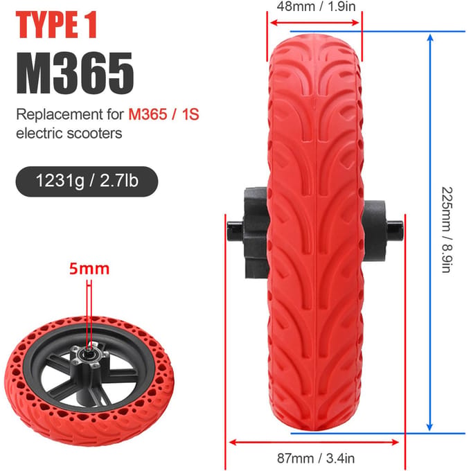 Remplacement de pneu de moyeu de roue de trottinette électrique pour trottinettes électriques Xiaomi Pro Pro2 Pro3 Type 1 bleu