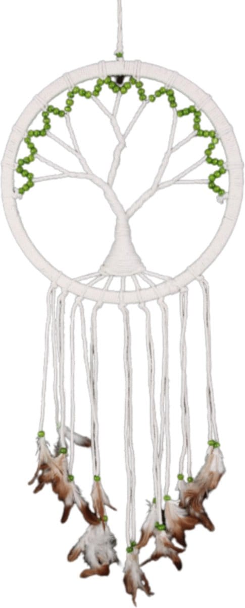 Dromenvanger - Tree of life groene kralen 7 cm - Dreamcatcher