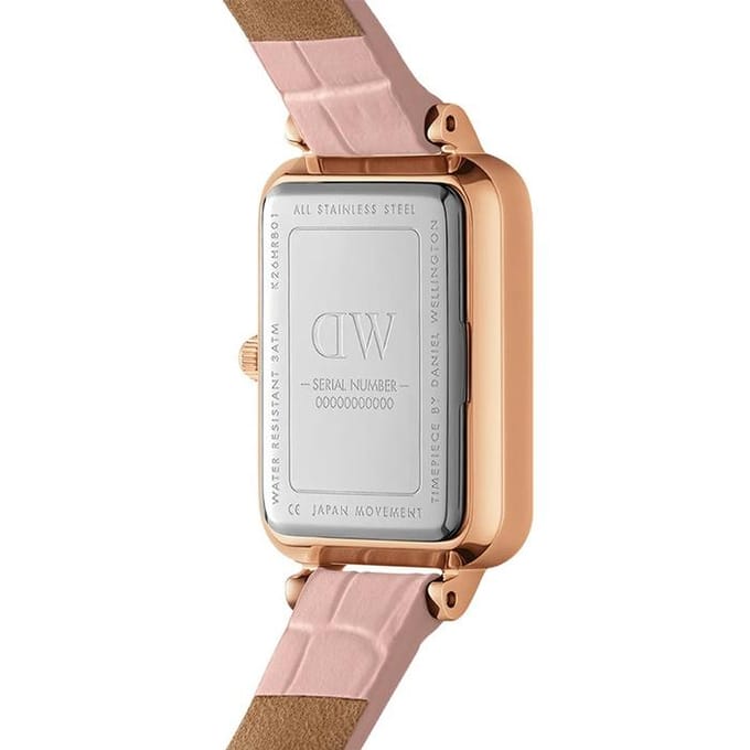 Daniel Wellington Quadro - Horloge - Rood Goud - Parelmoer - Roze