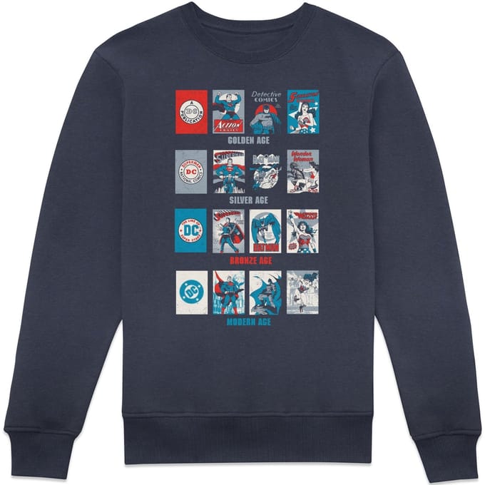 DC Comics Justice League Through The Ages Sweatshirt - Navy - S