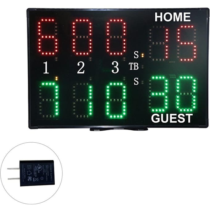 Elektronisch Scorebord met Afstandsbediening 10-Cijferig Professioneel Tennis Scorebord Lichtgewicht en US Plug