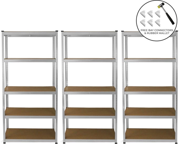 E-rax magazijnstellingen - gegalvaniseerd - 3 stuks - 200 kg/plank