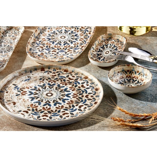 Rinart Dinerbord - Aztec - Porselein - 27 cm - set van 6