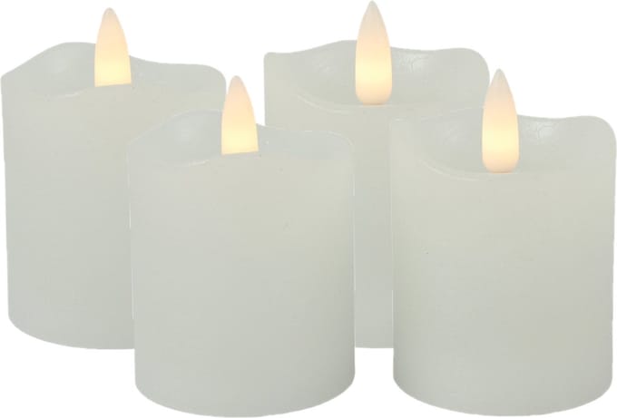 Countryfield LED kaarsen/stompkaarsen - 4x st - wit - D5 x H7,2 cm - timer - warm wit