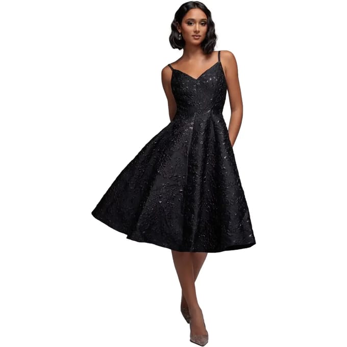 Damesjurk met plooi Goddiva A-line Midi