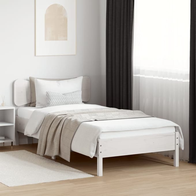 vidaXL - Hoofdbord - 75 - cm - massief - grenenhout - wit