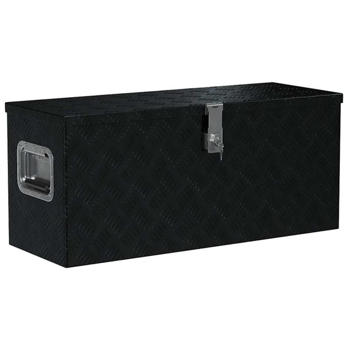 vidaXL - Aluminium - kist - 80x30x35 - cm - zwart
