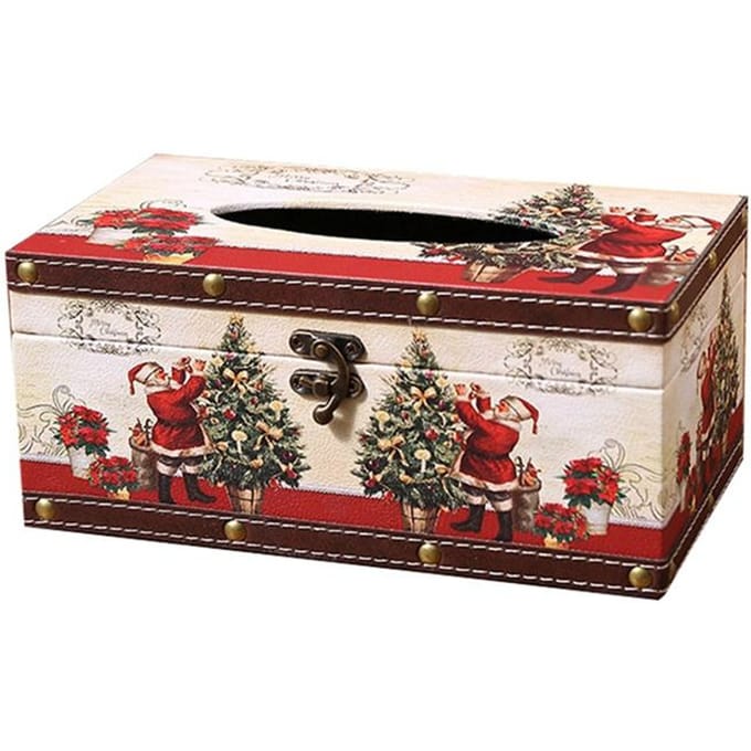 Kerst Tissuebox Thuis Binnen Eettafel Woonkamer Salontafel Bureau Papierdoos Tissuekoker beige