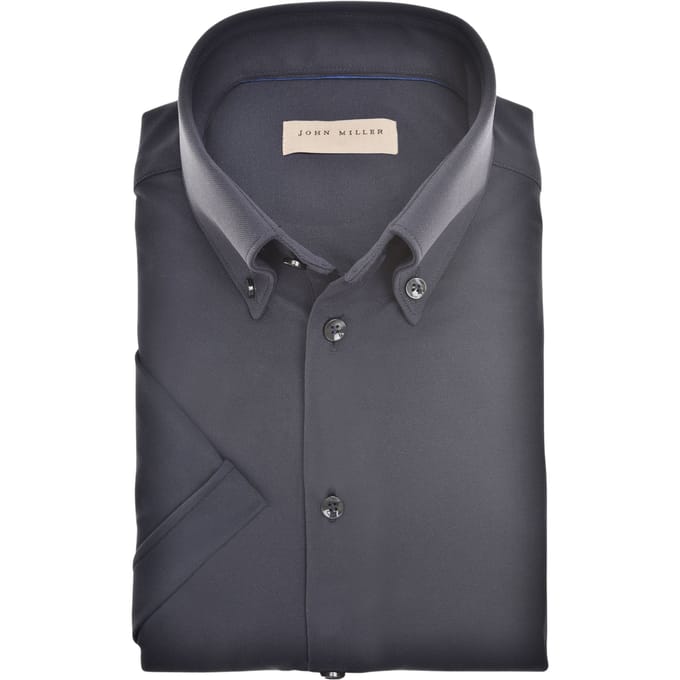 John Miller  Lange Mouw Overhemden Donkerblauw 5142040