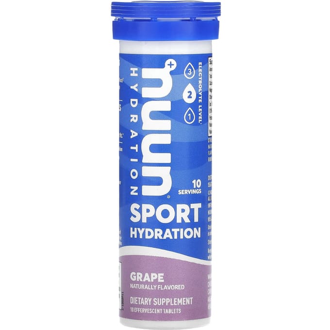 Nuun, Hydratatie, Bruistabletten met Elektrolyten, Druiven, 10 Tabletten